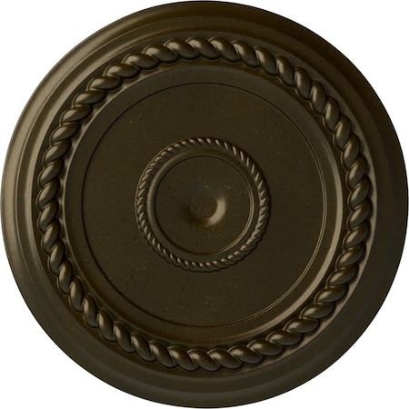 Ekena Millwork Alexandria Rope Ceiling Medallion (Fits Canopies up to 4 5/8"), 19 5/8"OD x 1 1/2"P, Green Gold CM18ALGGS